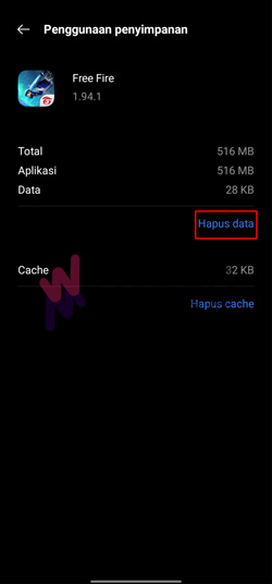 Hapus Data Game FF