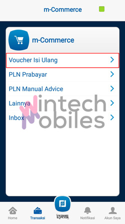 Masuk ke Opsi Voucher Isi Ulang