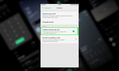 1. Cara Menscreenshot Ponsel Oppo A15 dengan Usapan 3 Jari