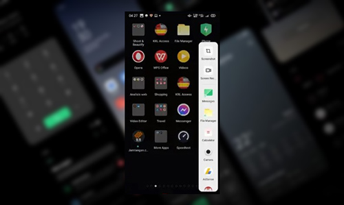 5. Cara Mensreenshoot Layar Ponsel OPPO A16 dengan Fitur Bilah Samping Cerdas