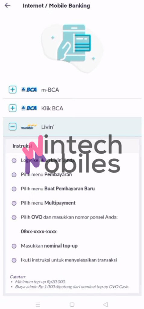 cara top up ovo di mandiri online