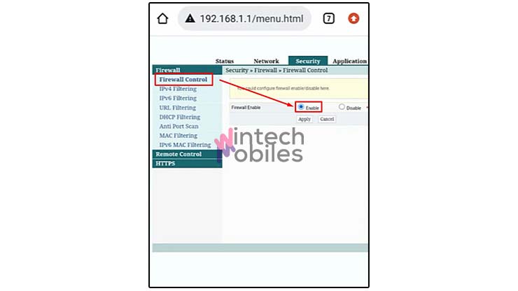 Ketuk Firewall Control