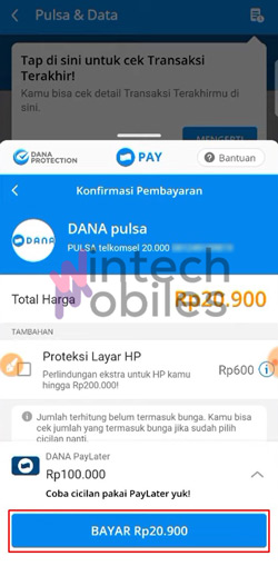 Konfirmasi Pinjam Pulsa di DANA