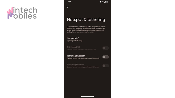 Lewat Menu Hotspot