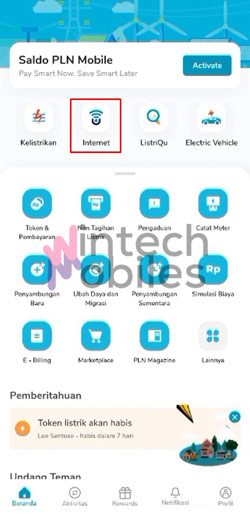 Masuk Menu Internet