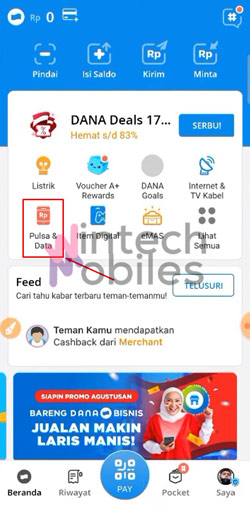 Masuk Menu Pulsa Data