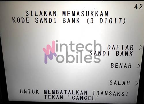 Masukkan Kode Bank Tujuan