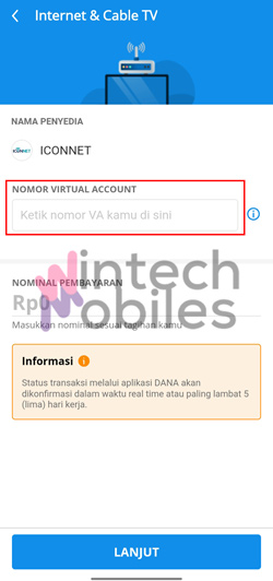 Masukkan Kode Pembayaran Iconnet Lewat DANA