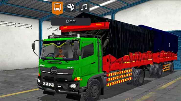 Mod Truck Hino Gandeng Terpal Segitiga