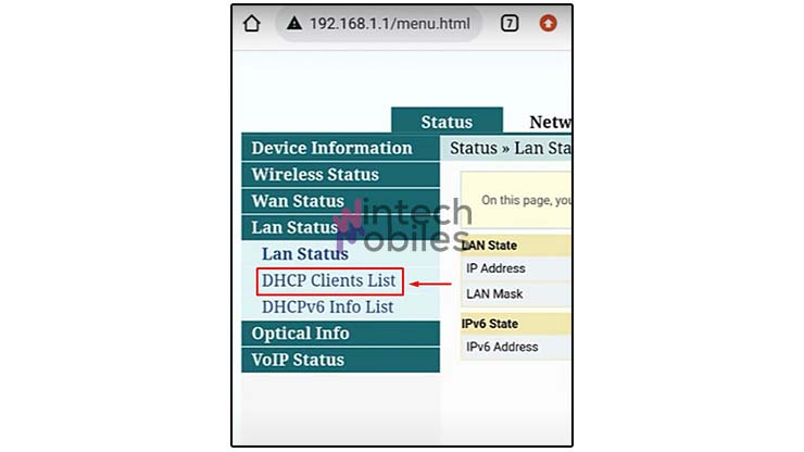Pilih DHCP Client List 1