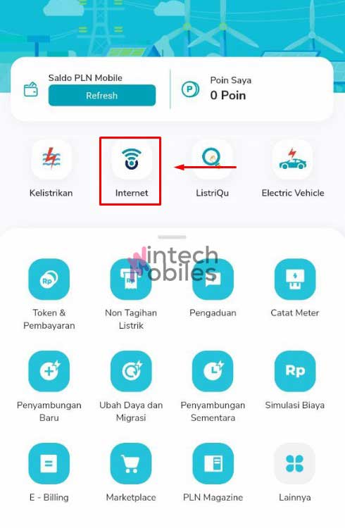 Pilih Menu Internet