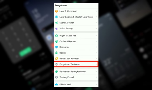 Pilih Menu Pengaturan Tambahan