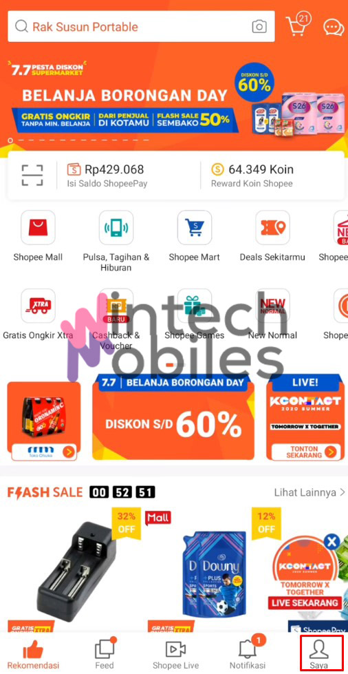 Saya aplikasi shopee