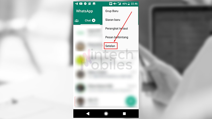 Selanjutnya pilih menu Setelan Setting WA Whatsapp