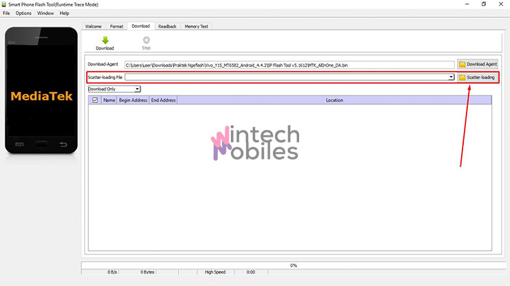 Silahkan klik Choose pada kolom Scatter Loading file