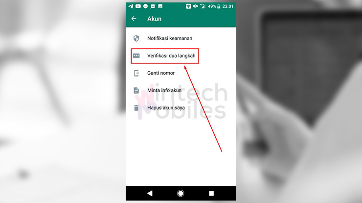 Silahkan masuk ke menu Verifikasi Dua Langkah pada Whatsapp Vivo Y12