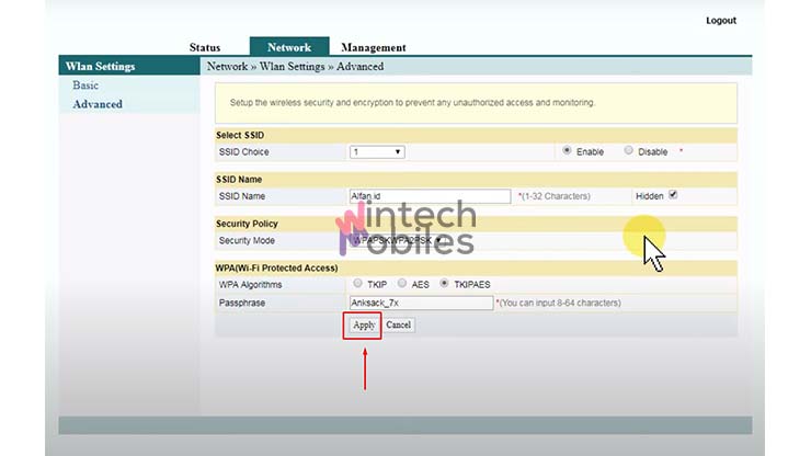 Simpan Pengaturan Hidden Wifi Iconnet