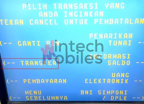 Tekan Menu Transfer