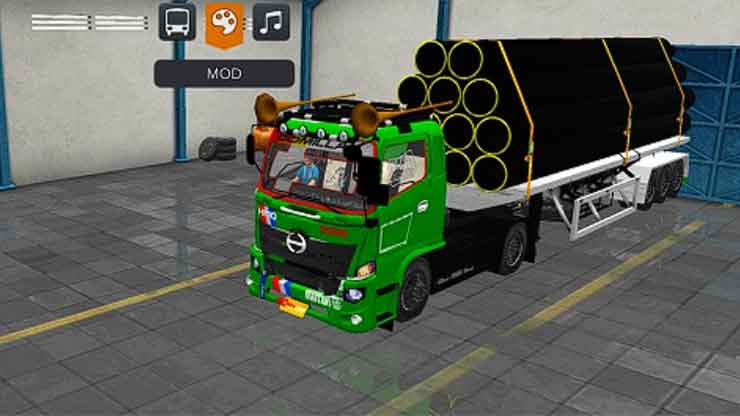 Truck Hino 500 Trailer Modifikasi Full Anim Strobo