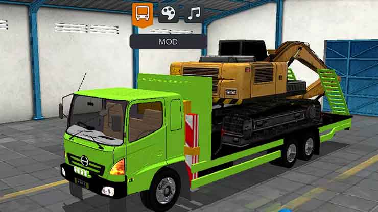 Truck Hino Selfloader Muatan Excavator