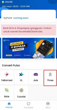 convert pulsa ke DANA minimal 20 ribu