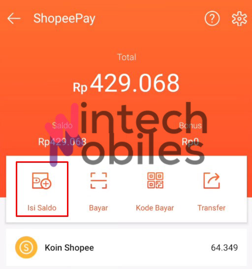 isi saldo shopee