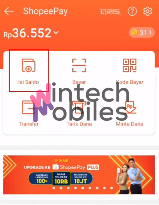 cara transfer dari dana ke shopeepay