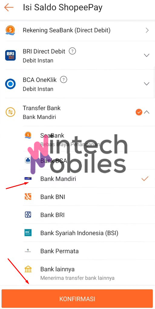 cara transfer dari dana ke shopeepay