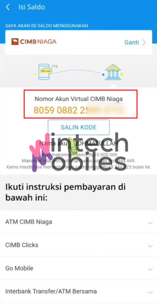 nomor va cimb niaga