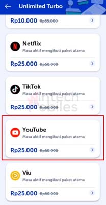 paket xl youtube unlimited 24 jam