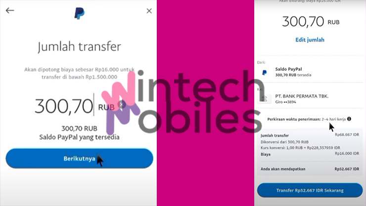 cara transfer paypal ke aplikasi dana