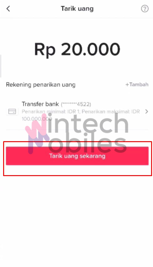 cara tarik saldo tiktok ke ovo
