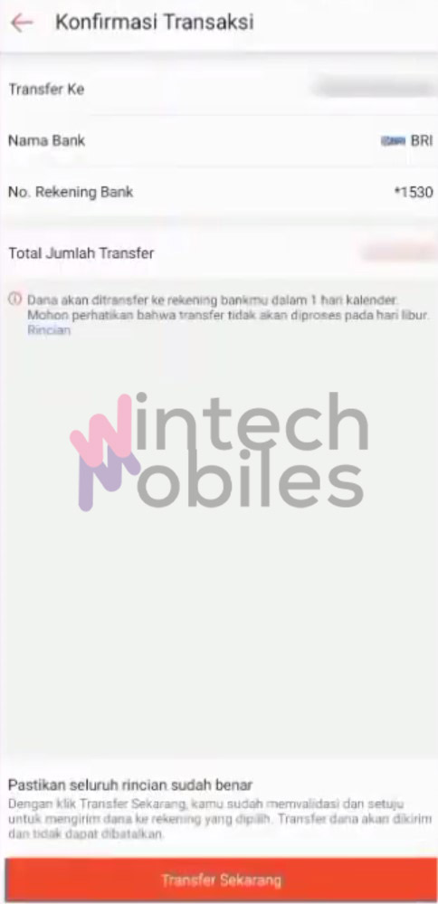 transfer sekarang bri