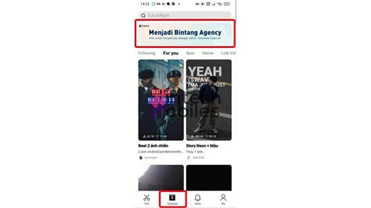 1. Klik Banner Menjadi Agency Untuk Cara Menghasilkan Uang Dari Template CapCut