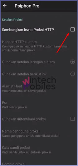 2 Aktifkan Sambungan Lewat Proksi HTTP