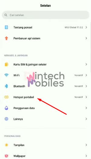 2 Pilih Hotspot Portabel