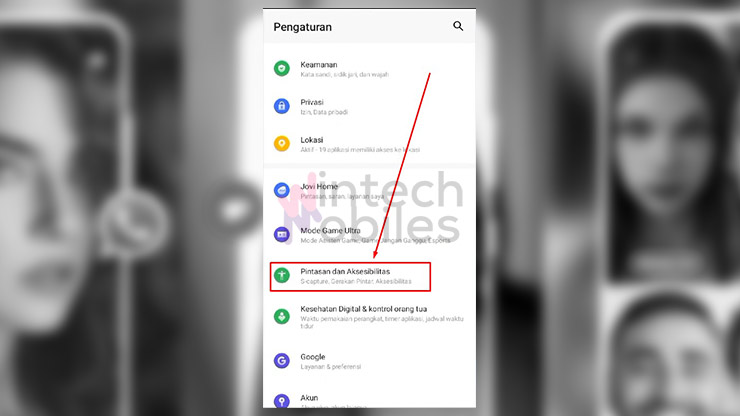2. Masuk Menu Pintasan dan Aksesibilitas