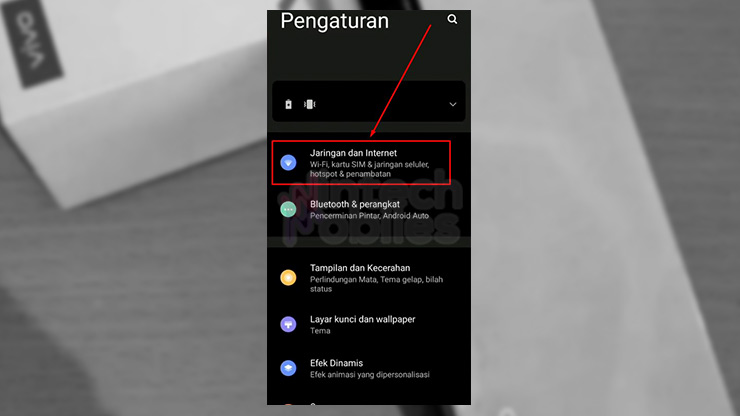 2. Masuk ke Menu Jaringan dan Internet untuk Menampilkan Penggunaan Data