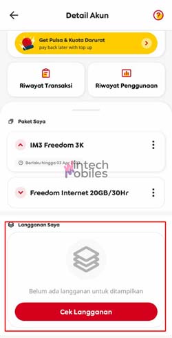 3 Klik Cek Langganan