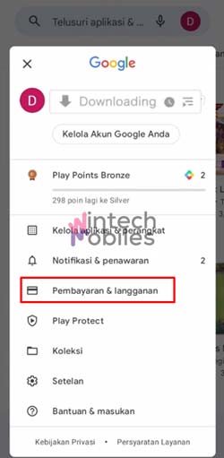 3 Pilih Menu Metode Pembayaran Langganan