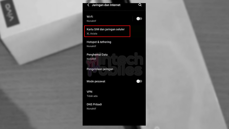 3. Pilih Menu Kartu SIM dan Jaringan Seluler untuk Menampilkan Penggunaan Data
