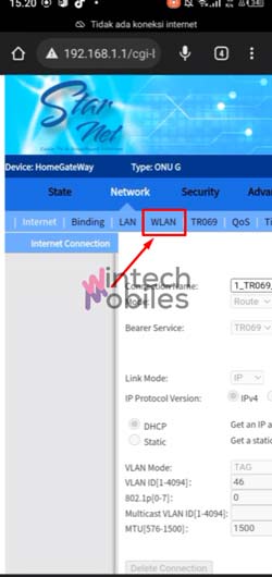 5 Tap Menu WLAN