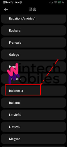 5. Pilih Indonesia