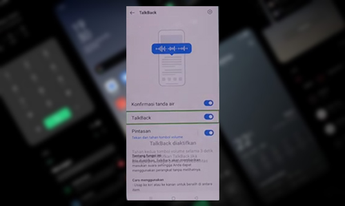 6. Setelah Itu Pilih Talkback