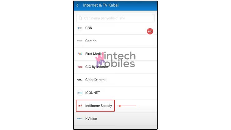Cari dan Pilih Indihome