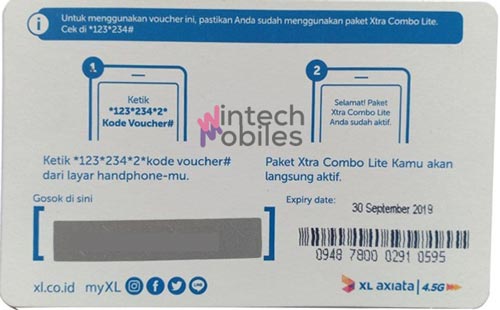 Contoh Voucher Kuota XL Bagian Belakang