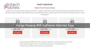 Harga Pasang Wifi Indihome Internet Saja