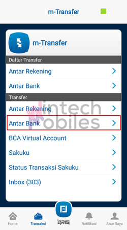 Ketuk Transfer Antar Bank