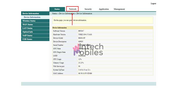 Masuk ke Menu Network