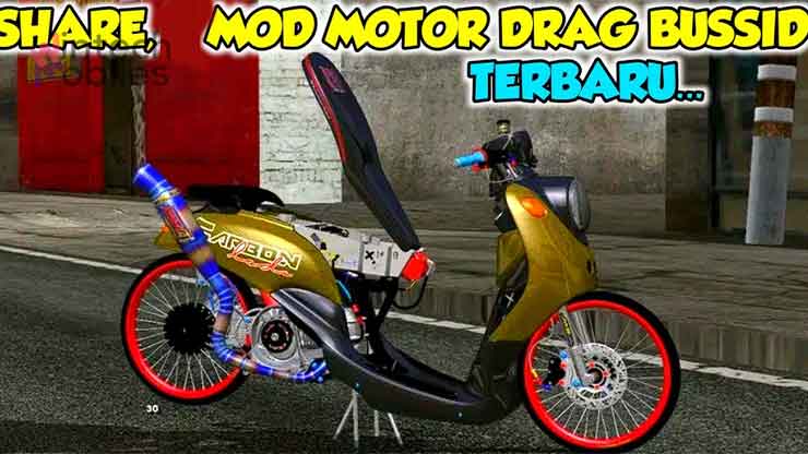 Mod Bussid Motor Drag Satria Mio 200cc Knalpot Racing